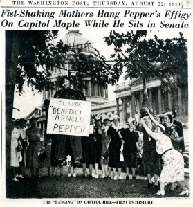Pepper hung in effigy, August 22, 1940. Image courtesy of the Washington Post. 