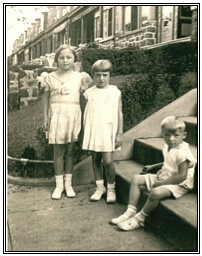 Connie, me and Bruce at Gramma’s house on Samson Street in Philadelphia, 1933