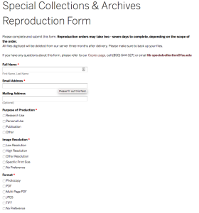 SCA Reproduction Form